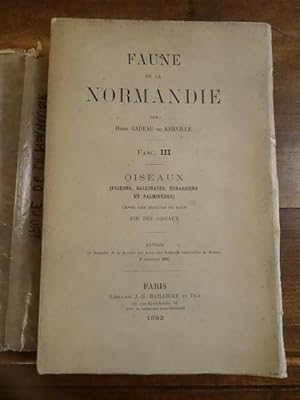Faune de la Normandie Fasc III, Oiseaux (Pigeons, Gallinacés, échassiers et palmipèdes.