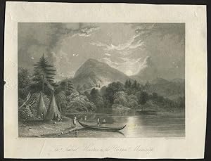 The Soaking Mountain on the Upper Mississippi. Engraving
