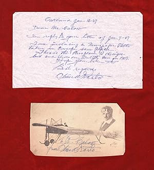 Oliver Rosto ALS (Autograph Letter Signed), with Vintage Clipping. Early American Aircraft Design...