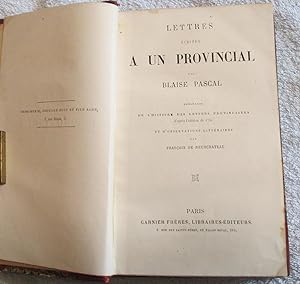 Lettres écrites à un provincial par Blaise Pascal précédées de l'histoire des Lettres provinciale...
