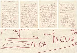 1961 British American Artist Erica May Brooks Autograph Letter Signed