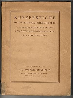 Kupferstiche, Radierungen und Holzschnitte des XV. bis XVIII. Jahrhunderts aus der Sammlung des F...