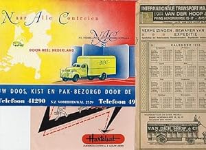 Collectie van 3 vloeibladen van transportbedrijven, 1915 en ca. 1950 (Amsterdam en Leeuwarden).