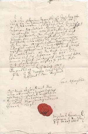 Autograph. Amtliche (?) Handschrift von Michael Hainarl in Sandsbach, 24. März 1805, gerichtet an...