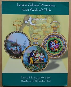 Important collector's wristwatches, pocket watches & clocks. Auction catalogue Hong-Kong 2005.