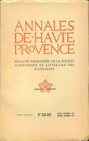 Annales de Haute-Provence . Tome XXXVIII. Nos 241-242.Petite hiostoire de Volx et ses Seigneurs (...