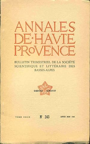Annales de Haute-Provence . Tome XXXIX. No 243.Petite histoire de Volx et de ses Seigneurs. (à su...