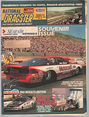 National Dragster-NHRA 8/4/1989-Seafair Nationals-Bob Glidden-Joe Amato-VG