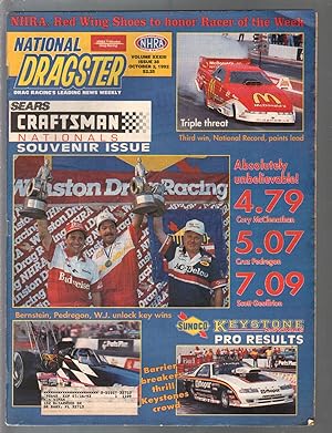 National Dragster-NHRA 10/02/1992-Cory McClenatnan-Cruz Pendregon-VG