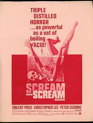 Scream and Scream Again Movie Herald- Promo item 1970