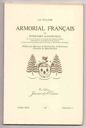 ARMORIAL FRANÇAIS - Tome XVII - n° 67 - fascicule 3 - 1984
