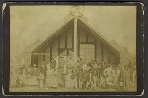 "Native Meeting House, NZ". Albumen photograph Christmas card