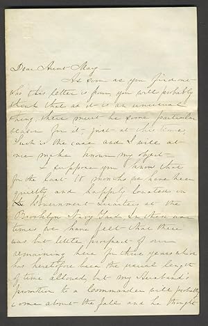 Civil War Ironclad Ship, commander's wife's letter. ALS