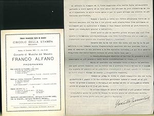 Lettera di 2 facciate dattiloscritte con firma autografa datata Torino, 25 Novembre