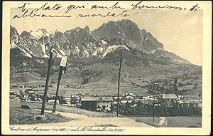 Cartolina viaggiata veduta di Cortina con francobollo annullato del 6 Agosto 1930