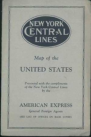 Map of the United States presented with the compliments of the New York Central Lines.