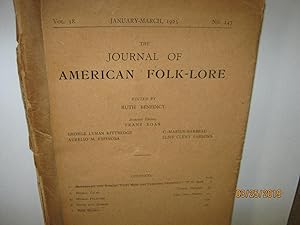 The Journal of American Folk- Lore Vol. 38 January- March, 1925. No. 147