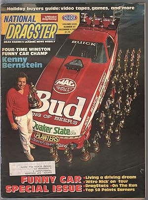 National Dragster-NHRA 12/9/1988-Kenny Bernstein-funny car issue-VG
