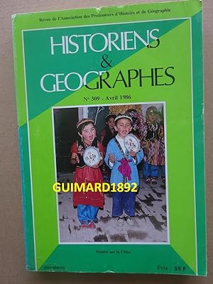 Historiens et géographes n°309 Avril 1986 La Chine
