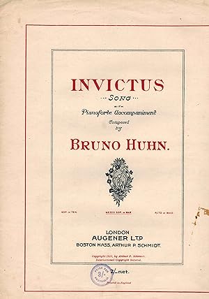 Invictus Song Sheet Music ( Mezzo Soprano or Baritone