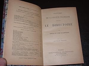 Histoire de la Société Française pendant le Directoire