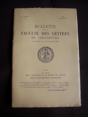 Bulletin de la faculté des lettres de Strasbourg - N°2 Novembre 1956