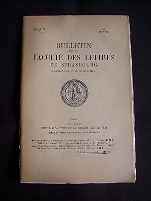 Bulletin de la faculté des lettres de Strasbourg - N°4 Janvier 1957