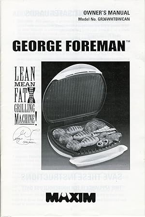George Foreman Lean Mean Fat Grilling Machine! Owner's Manual (INSTRUCTION BOOKLET ONLY!)