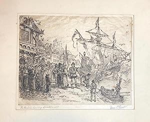 Etching: The Cabots Leaving Bristol in 1497