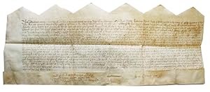 Manuscript indenture from the reign of Queen Elizabeth I of England between Thomas Knight and Joh...