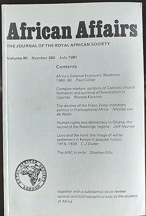 African Affairs: The Journal of the Royal African Society: Volume 90 July 1991 Number 360 / Paul ...