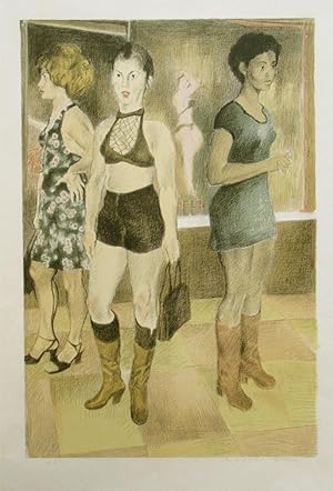 1971 Signed Raphael Soyer Lithograph 8th Avenue