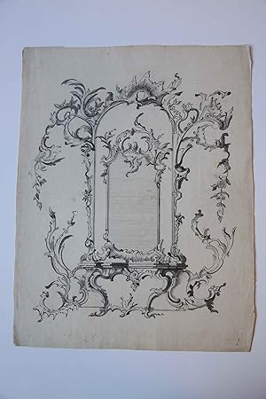 [Antique drawing/ tekening] Designs for a Mirror with Consolle and a fireplace (ontwerpen voor sp...