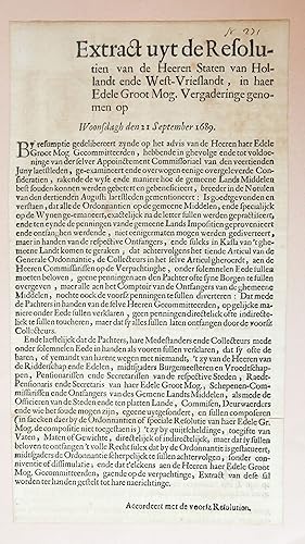Pamphlet Extract uyt de Resolutien van de Heeren Staten van Hollandt ende West-Vrieslandt, in hae...