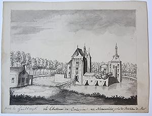 [Antique drawing/tekening] The castle Zuidwijk in Wassenaar/Het kasteel Zuidwijk in Wassenaar, af...
