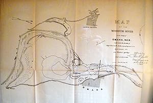 Antique MAP OF THE MISSOURI RIVER in the vicinity of OMAHA, Neb,: 1877