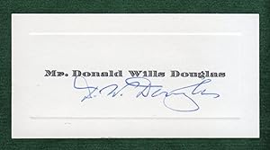 Donald Wills Douglas, Sr. - Signed Visiting Card. Signed circa early1970s. Aviation / Aerospace