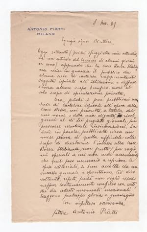 3 lettere autografe firmate inviate ad Augusto Guido Bianchi e a Luigi Albertini, Direttore del C...