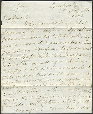 A copy letter from Newelyn Loyd of Denbigh to the Guardians of the Holywell Union (poorhouse), Ho...