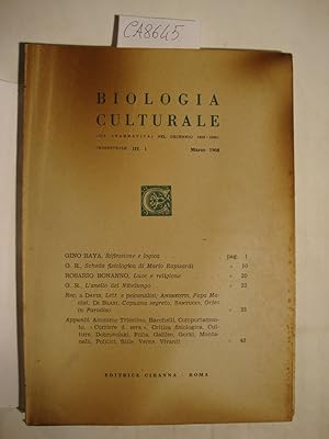 Biologia culturale (già Narrativa del Decennio) (n. 1, 2 e 3 del 1968)