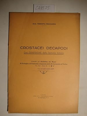Crostacei decapodi - Due Grapsidae della Somalia Italiana