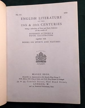 Catalogue No 531. 1930. English Literature of the 19th & 20th Centuries, with books on Sports and...