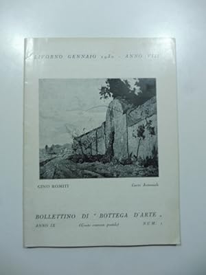Bollettino di Bottega d'Arte, Livorno, num. 1, gennaio 1930. Mario Bacchelli, Gino Romiti, Linda ...