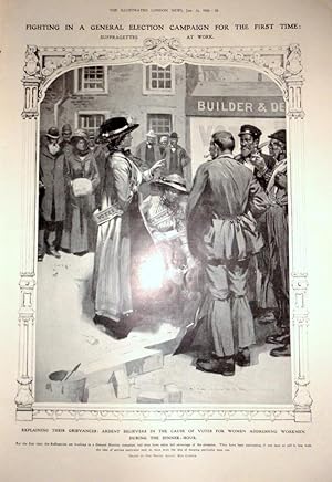 The Illustrated London News January 15th 1910. (Suffragettes campaigning & 1910 General Election ...
