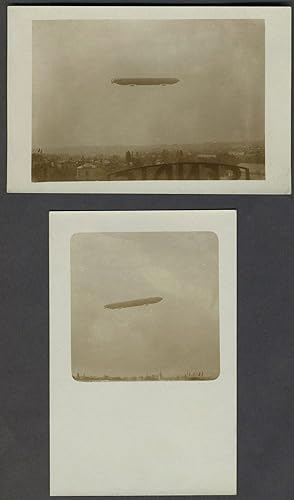 Pair of vernacular WWI Dirigible real picture postcards