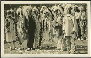 "Pres. Coolidge After Becoming Chief Leading Eagle, Days of '76, Deadwood, S.D." Real picture pos...