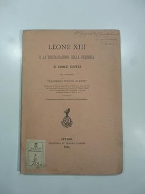 Leone XIII e la restaurazione della filosofia ai giorni nostri