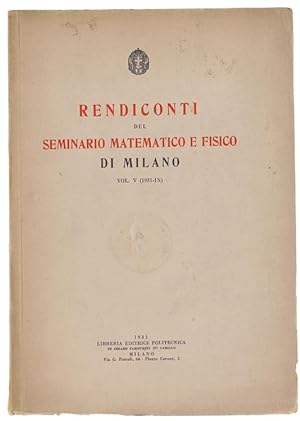 RENDICONTI DEL SEMINARIO MATEMATICO E FISICO DI MILANO. Vol.V (1931):
