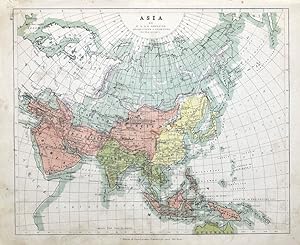 Antique Map ASIA, Johnston, original 1862