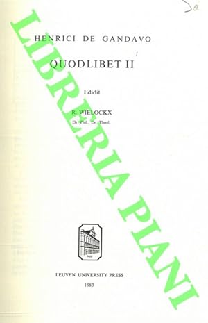 Quodlibet II. Editit R. Wielockx.